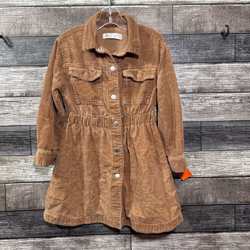 ZARA LS CORDUROY TIERED DRESS 6