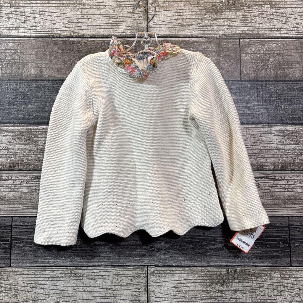 CYRILLUS FLORAL COLLARED SWEATER 2