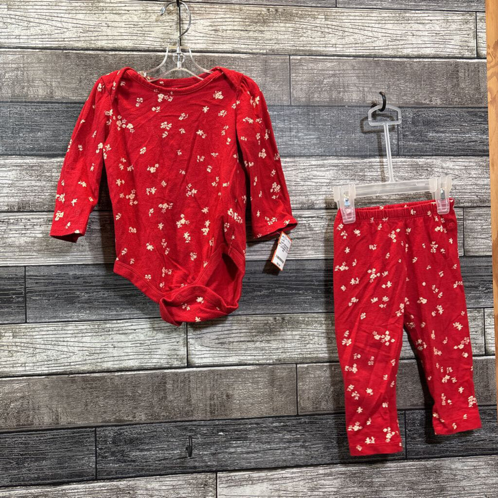 GAP ORGANIC 2PC LS BODYSUIT + LEGGING 12-18 MO