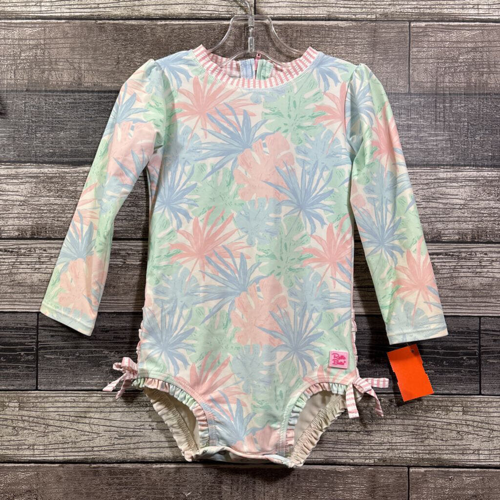 RUFFLE BUTTS 1PC LS RASH GUARD SWIMSUIT 3
