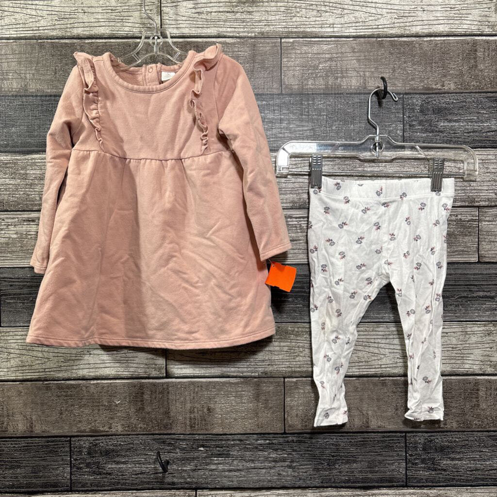 FRENCH TERRY LS DRESS + LEGGING 18 MO