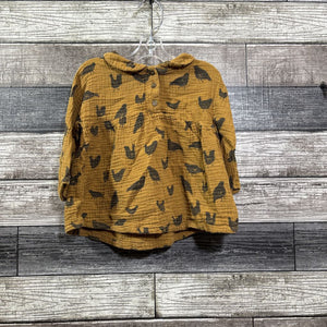 PLAY UP ORGANIC COTTON LS DRESS 12 MO