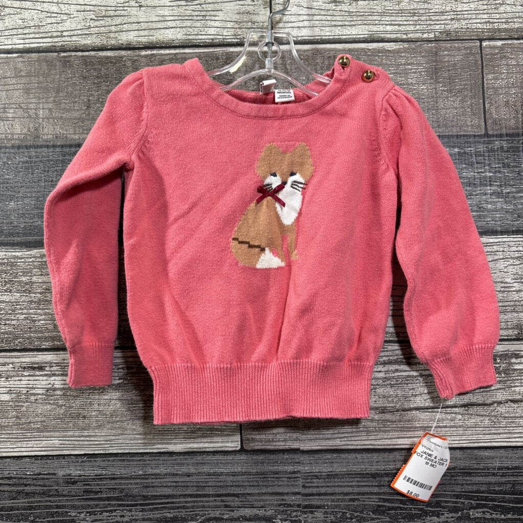 JANIE & JACK FOX SWEATER 12-18 MO