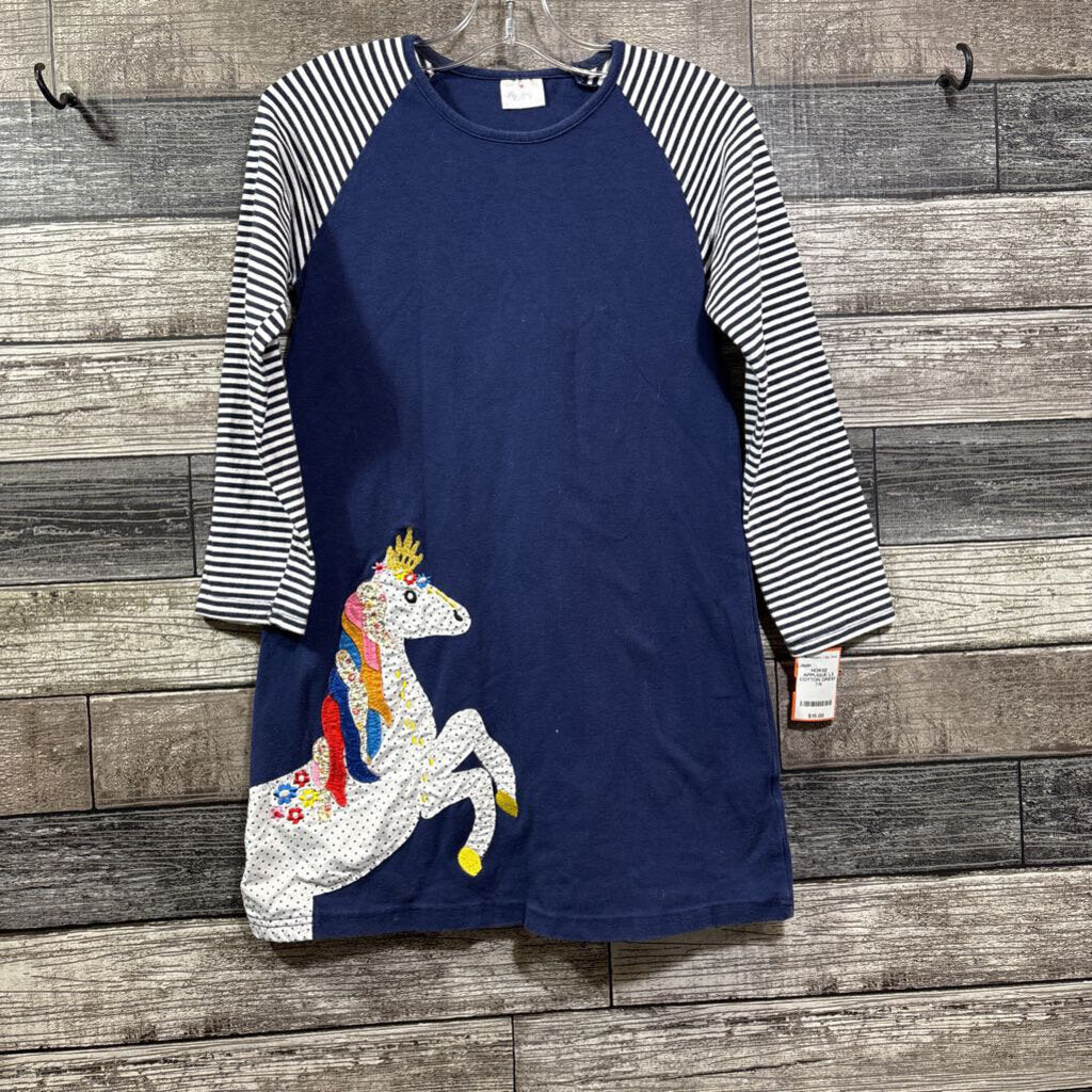 HORSE APPLIQUE LS COTTON DRESS 7/8