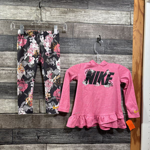 NIKE 2PC DRI FIT LS HOODED SHIRT + LEGGINGS 2