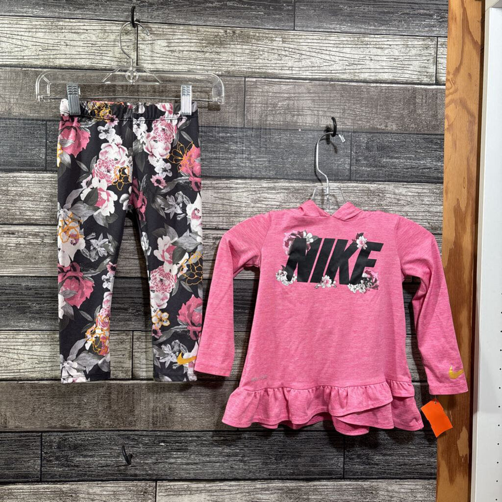 NIKE 2PC DRI FIT LS HOODED SHIRT + LEGGINGS 2