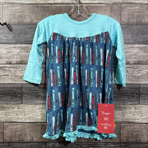 NWT KICKEE PANTS BAMBOO LS PRINTED SWING DRESS 3