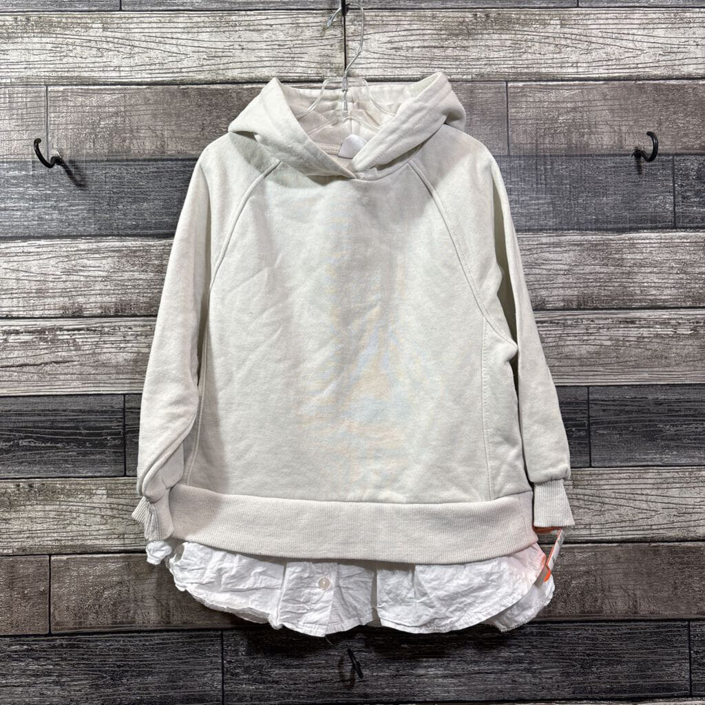 ZARA HOODED SWEATSHIRT WITH SHIRT TRIM 6