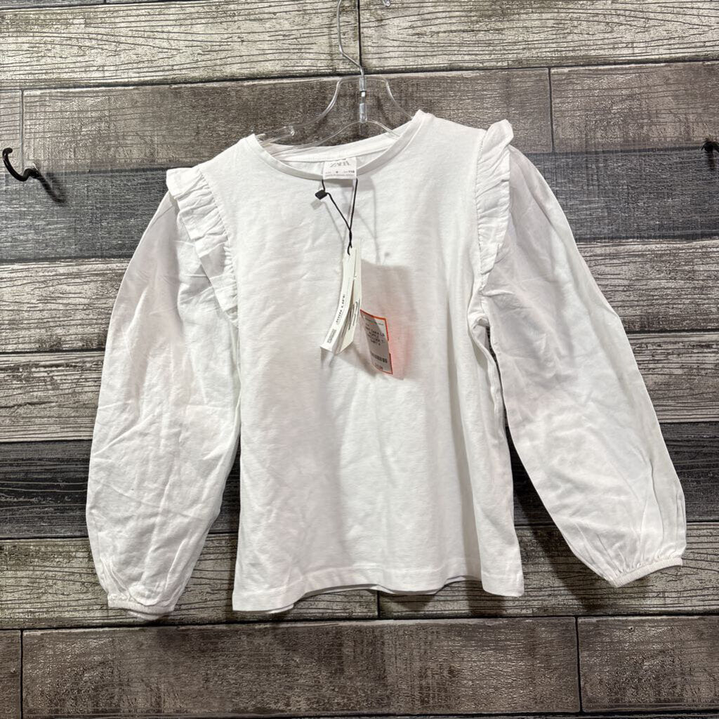 NWT ZARA LS RUFFLE SHOULDER T-SHIRT 6