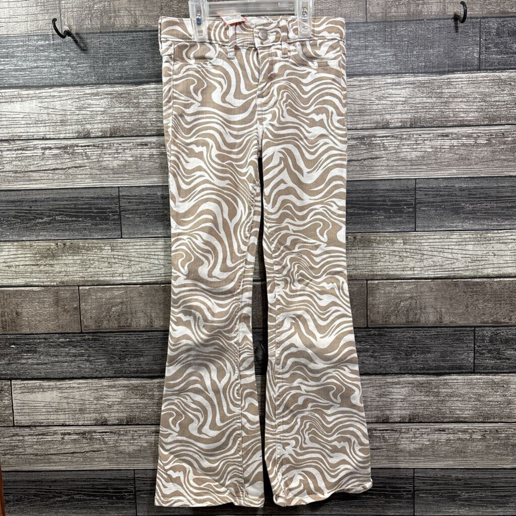 ABERCROMBIE HIGH RISE FLARE PRINTED LONG JEANS 7/8