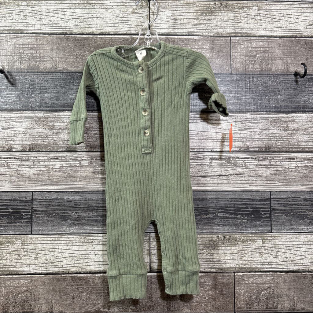 KATE QUINN ORGANIC RIBBED LS ROMPER 3-6 MO
