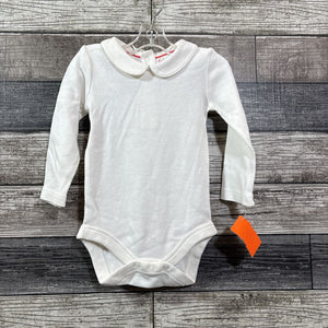 MINI BODEN PETER PAN COLLAR LS BODYSUIT 6-9 MO