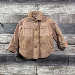 GOUMI SHERPA KNIT BUTTON UP OVER SHIRT 6-12 MO