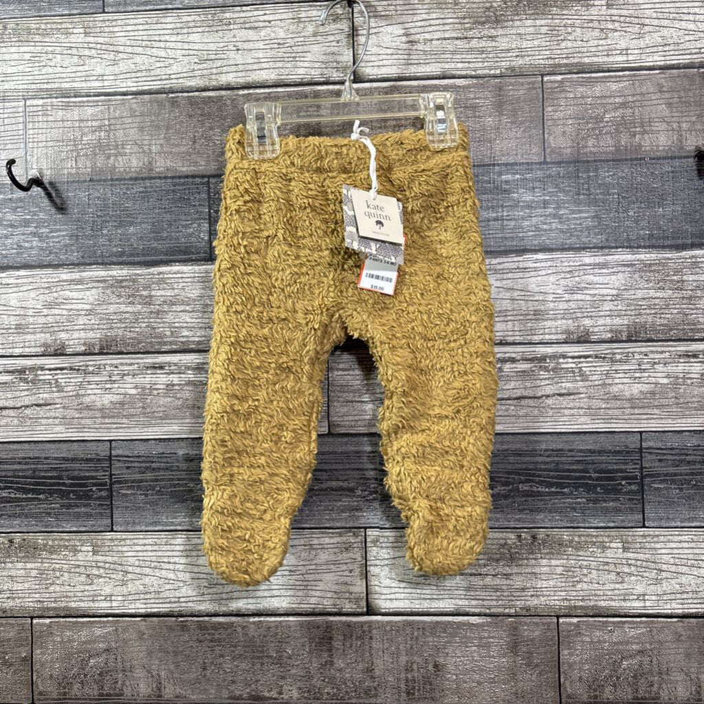 NWT KATE QUINN ORGANIC SHERPA FOOTIE PANTS 3-6 MO
