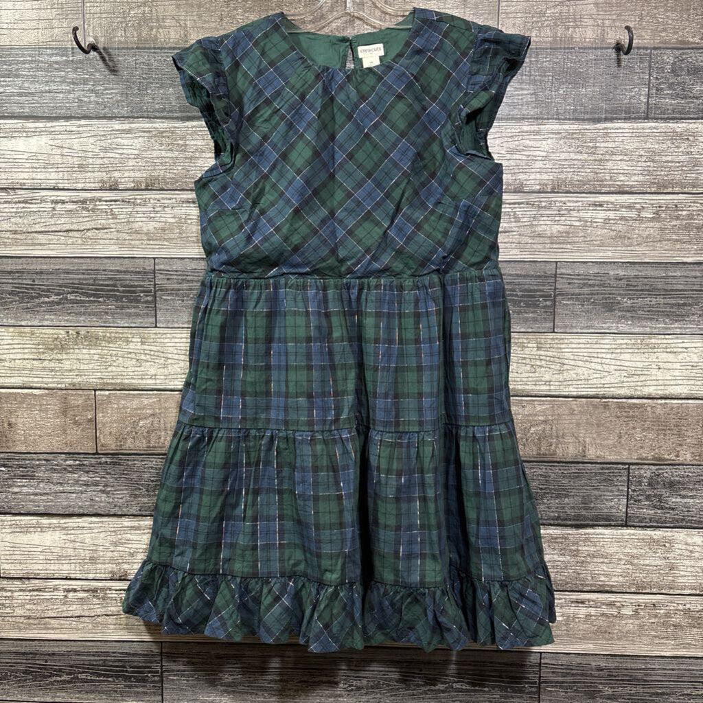 CREWCUTS SS PLAID LINED DRESS 10