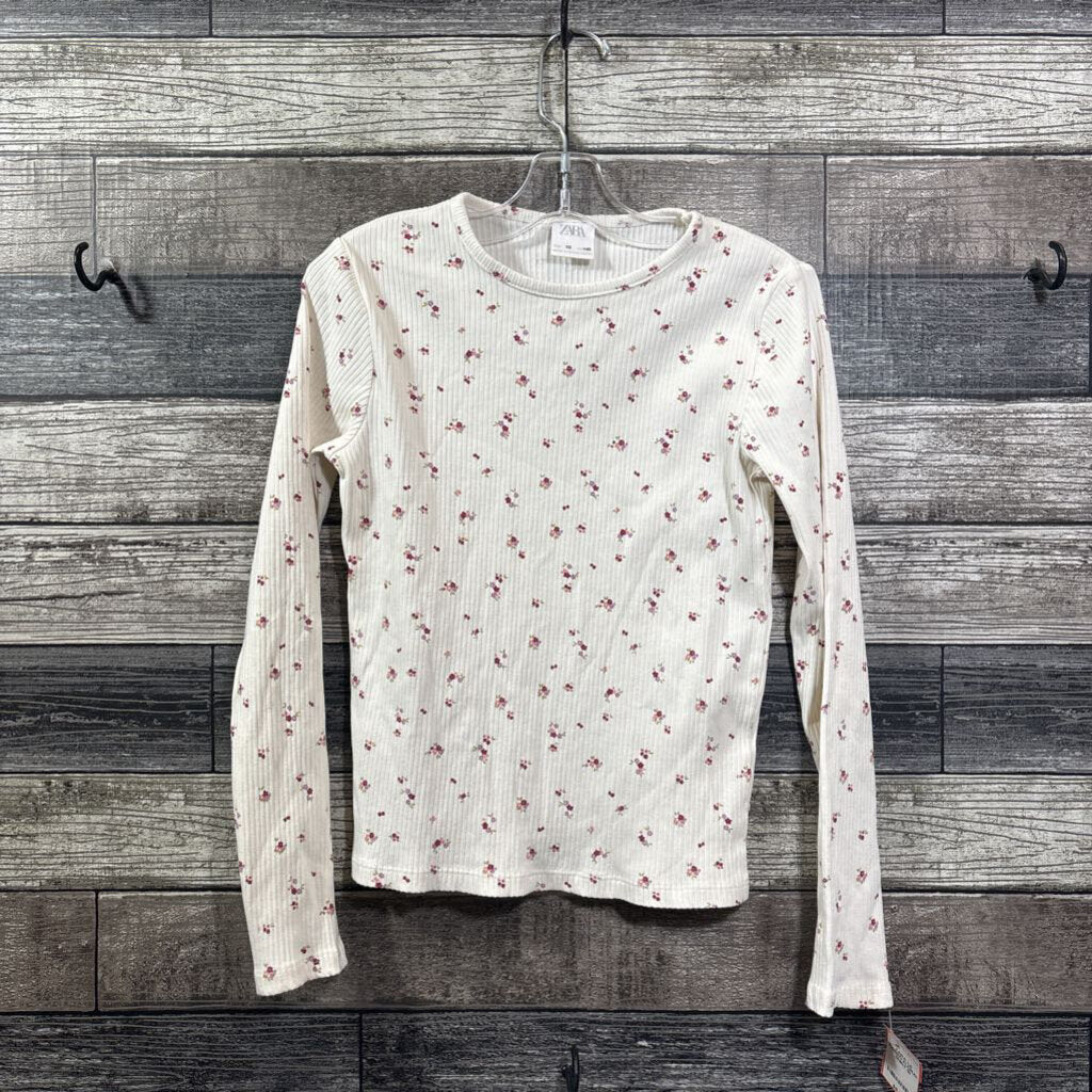 ZARA LS RIBBED FLORAL SHIRT 10