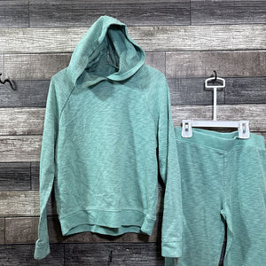 CAT & JACK 2PC LS HOODED SHIRT + WIDE LEG LEGGING 10/12