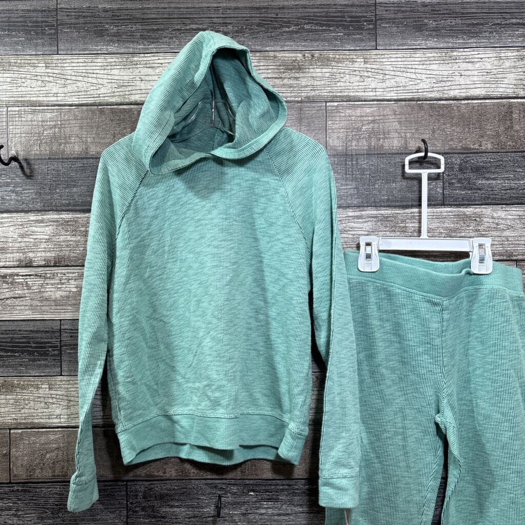 CAT & JACK 2PC LS HOODED SHIRT + WIDE LEG LEGGING 10/12