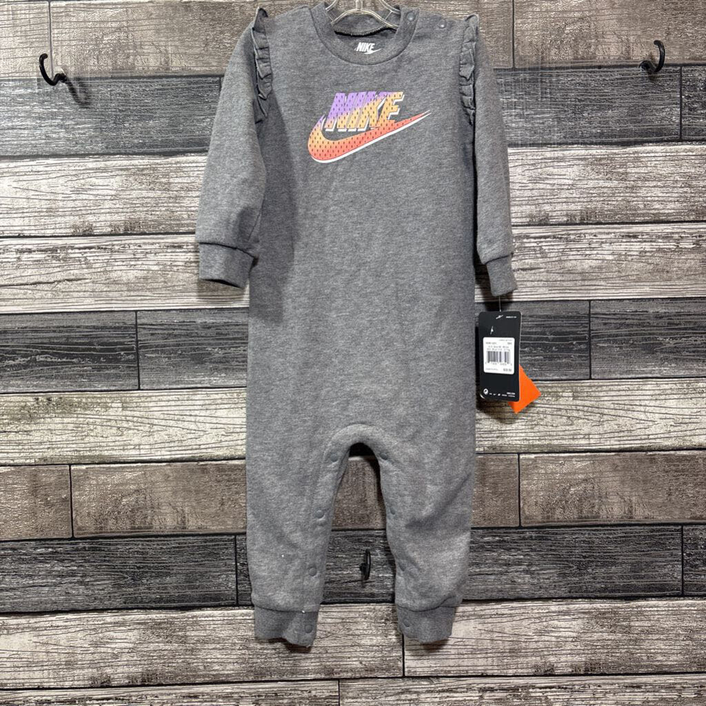 NWT NIKE JERSEY KNIT LS ROMPER 18 MO