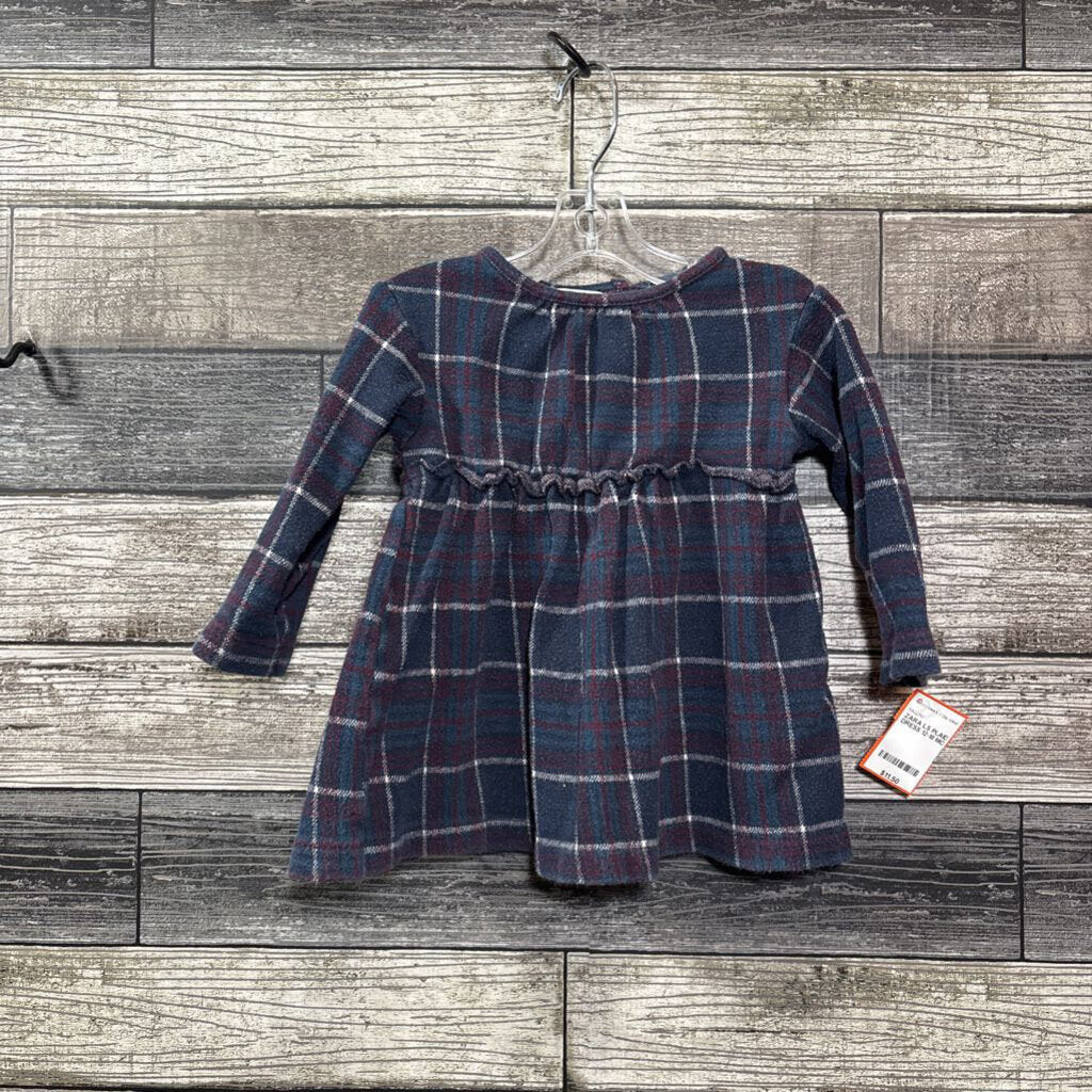 ZARA LS PLAID DRESS 12-18 MO