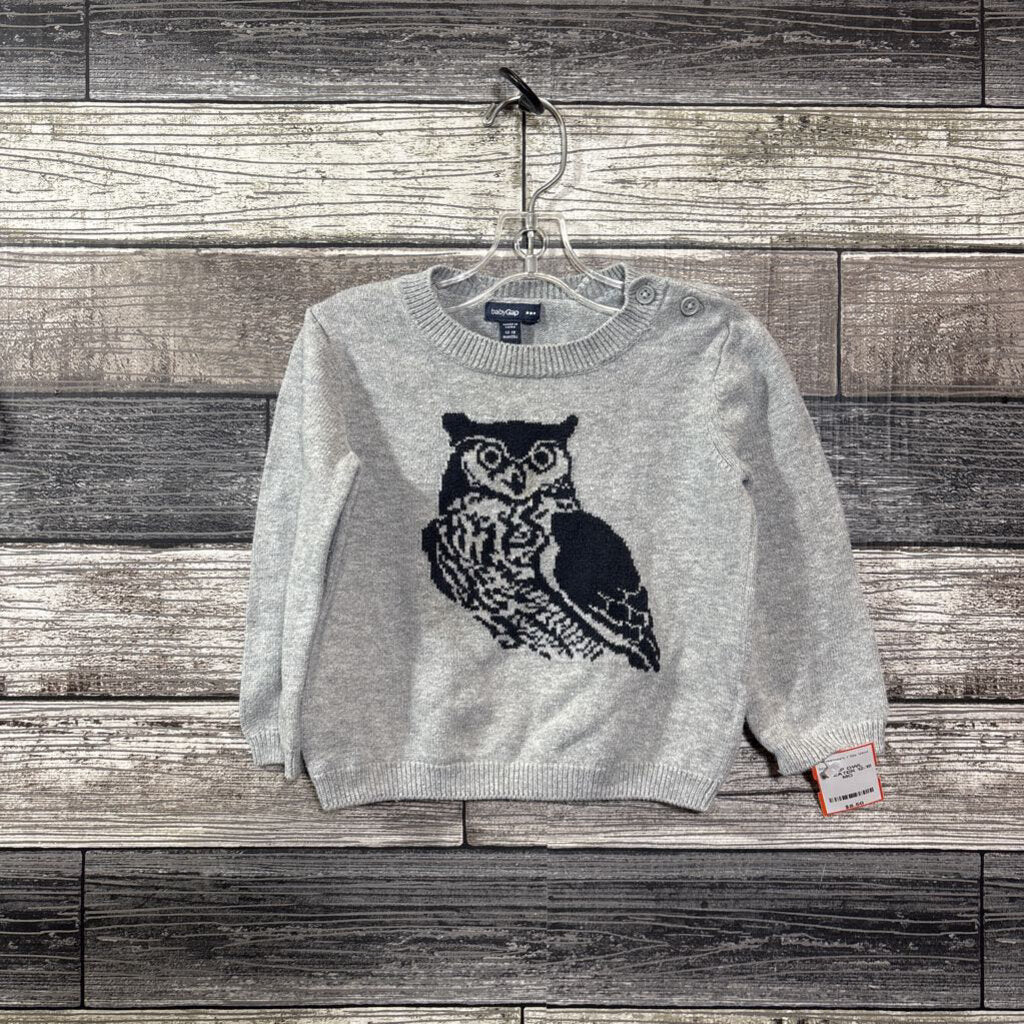 GAP OWL SWEATER 12-18 MO