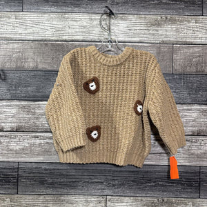 ZARA EMBROIDERED BEAR CABLE KNIT SWEATER 12-18 MO