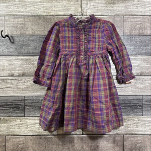RALPH LAUREN LS WOVEN PLAID DRESS 12-18 MO