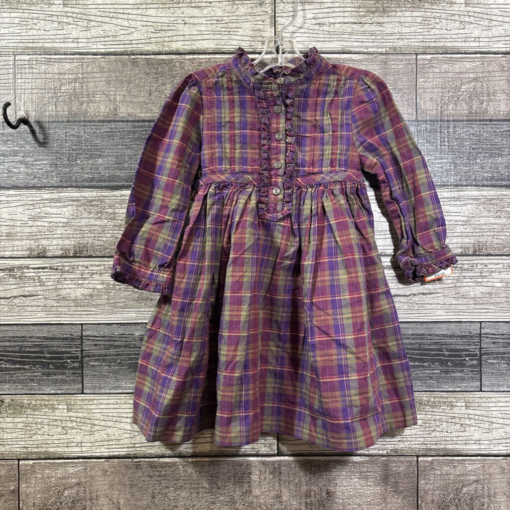 RALPH LAUREN LS WOVEN PLAID DRESS 12-18 MO