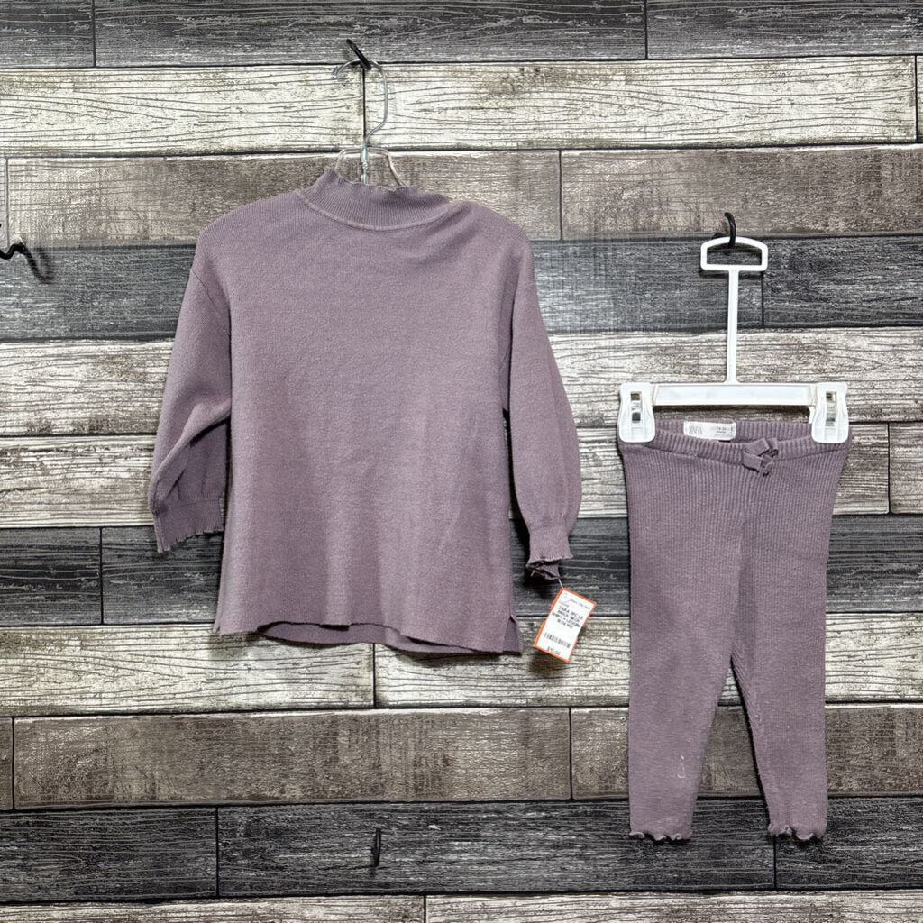 ZARA 2PC LS MOCK NECK SHIRT + LEGGING 18-24 MO