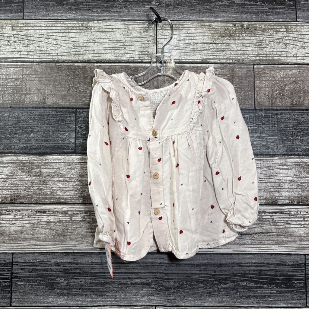 ZARA LS SMOCKED RAYON SHIRT 18-24 MO