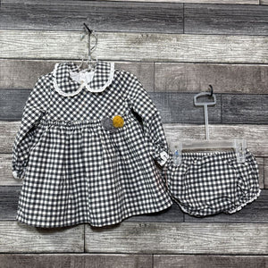 MAYORAL 2PC LINED WOVEN COTTON DRESS + BLOOMERS 12-18 MO