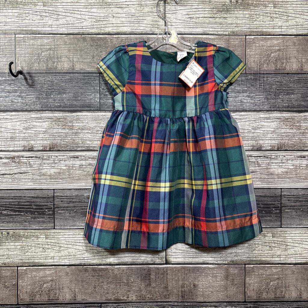 GAP SS LINED PLAID DRESS 18-24 MO