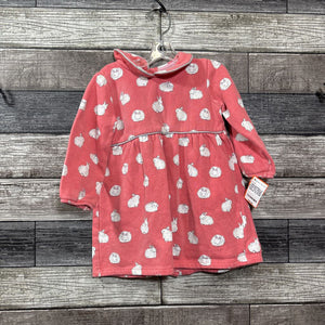 MINI BODEN LS PRINTED JERSEY KNIT COLLARED DRESS 12-18 MO