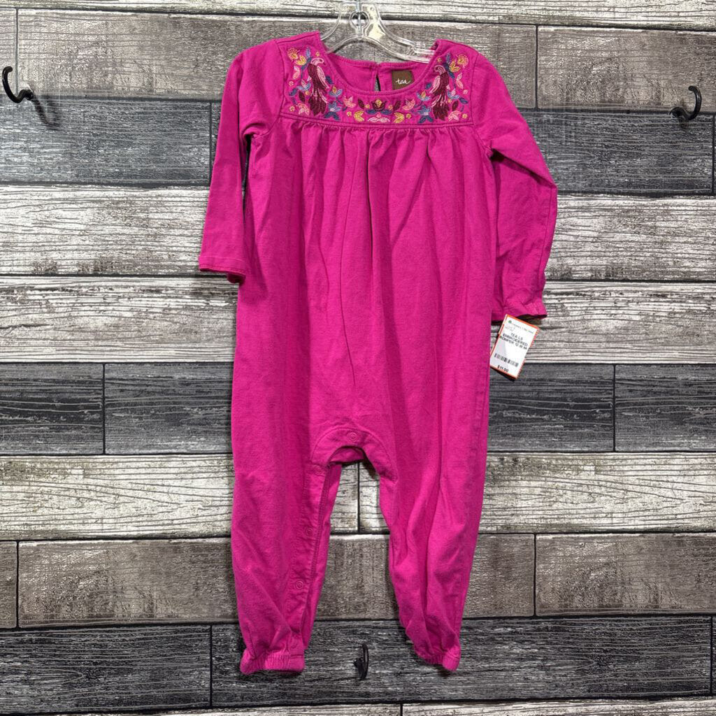 TEA LS EMBROIDERED ROMPER 12-18 MO