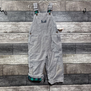 OSHKOSH JERSELY LINED CORDUROY OVERALLS 12-18 MO