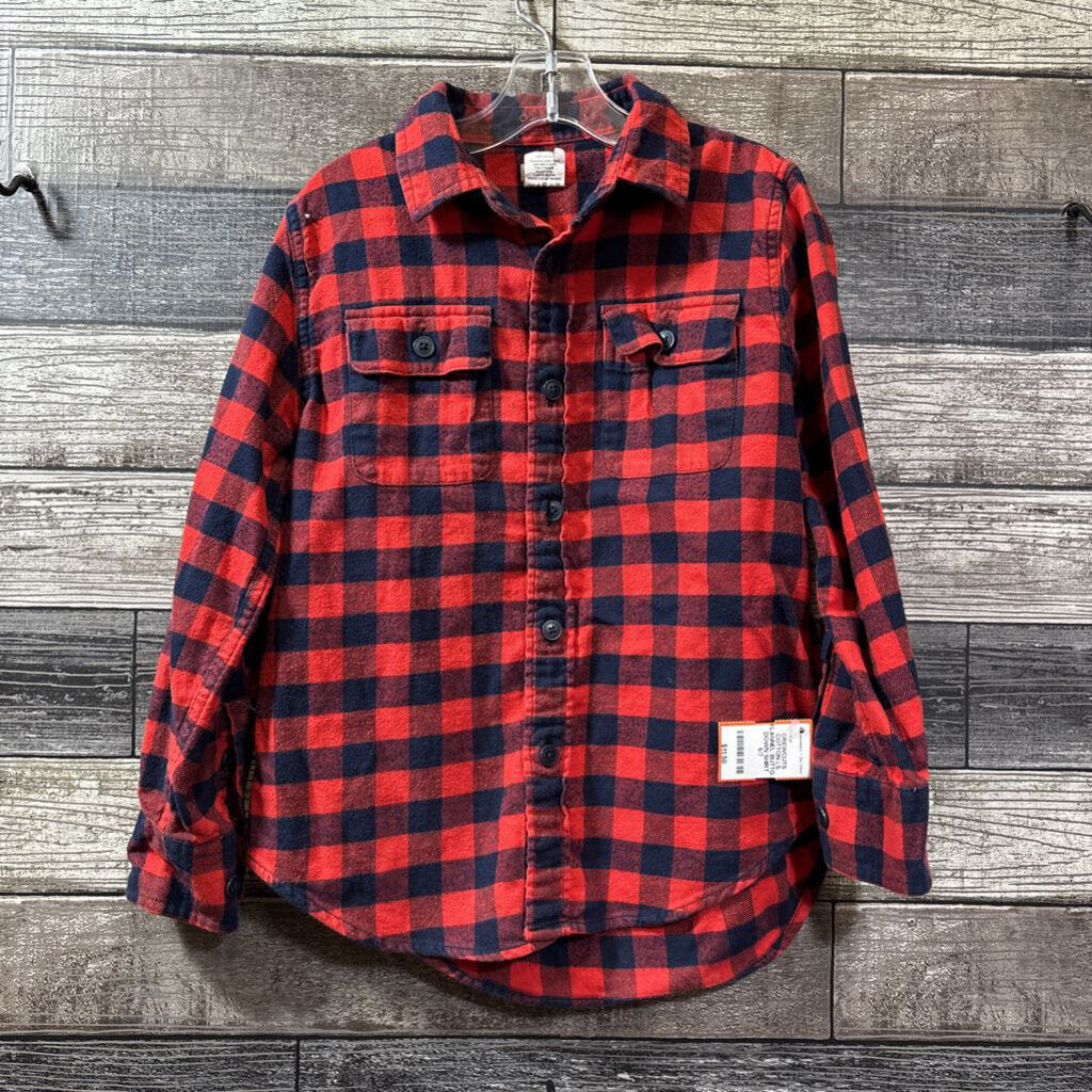 CREWCUTS COTTON LS FLANNEL BUTTON DOWN SHIRT 6/7
