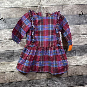 TEA LS WOVEN COTTON PLAID DRESS 4