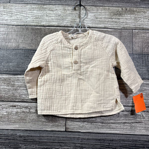 QUINCY MAE LS ORGANIC COTTON HENLEY SHIRT 3-6 MO