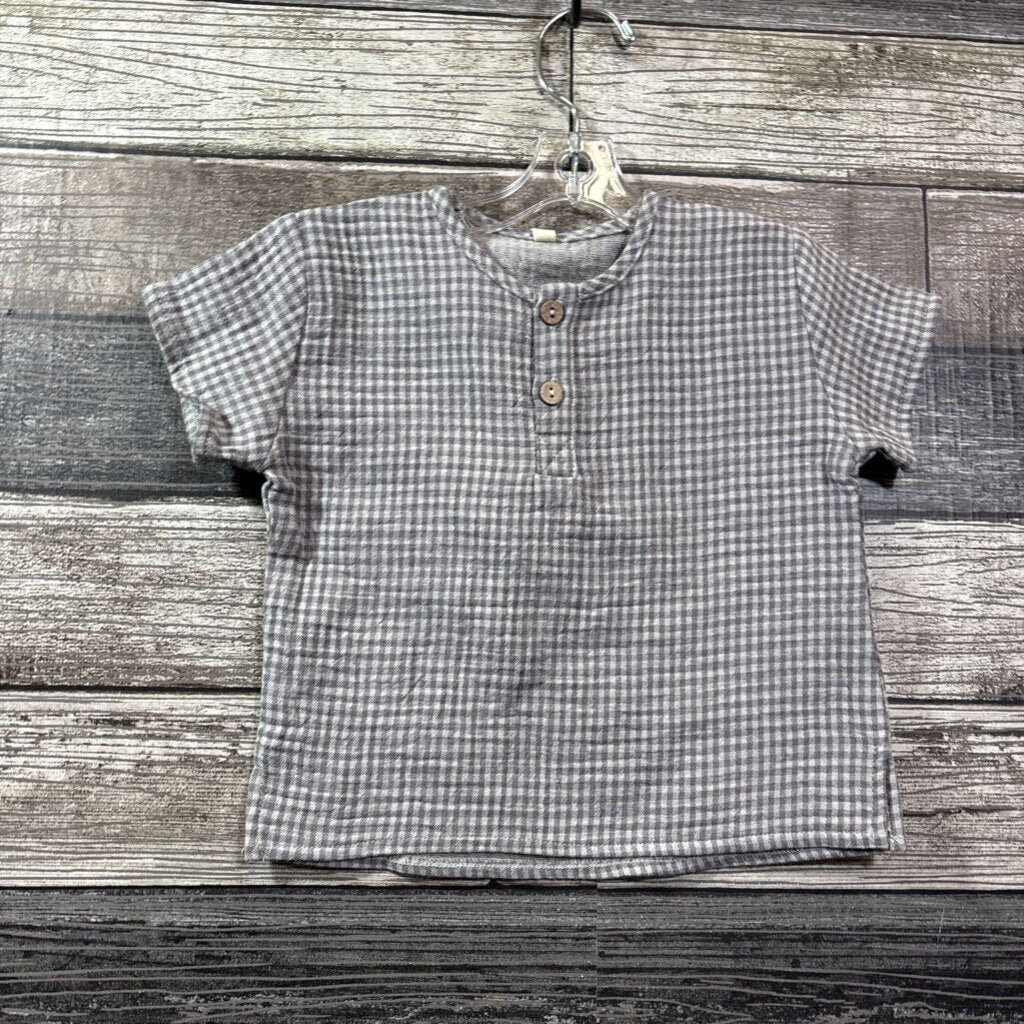 QUINCY MAE SS ORGANIC COTTON SHIRT 6-12 MO