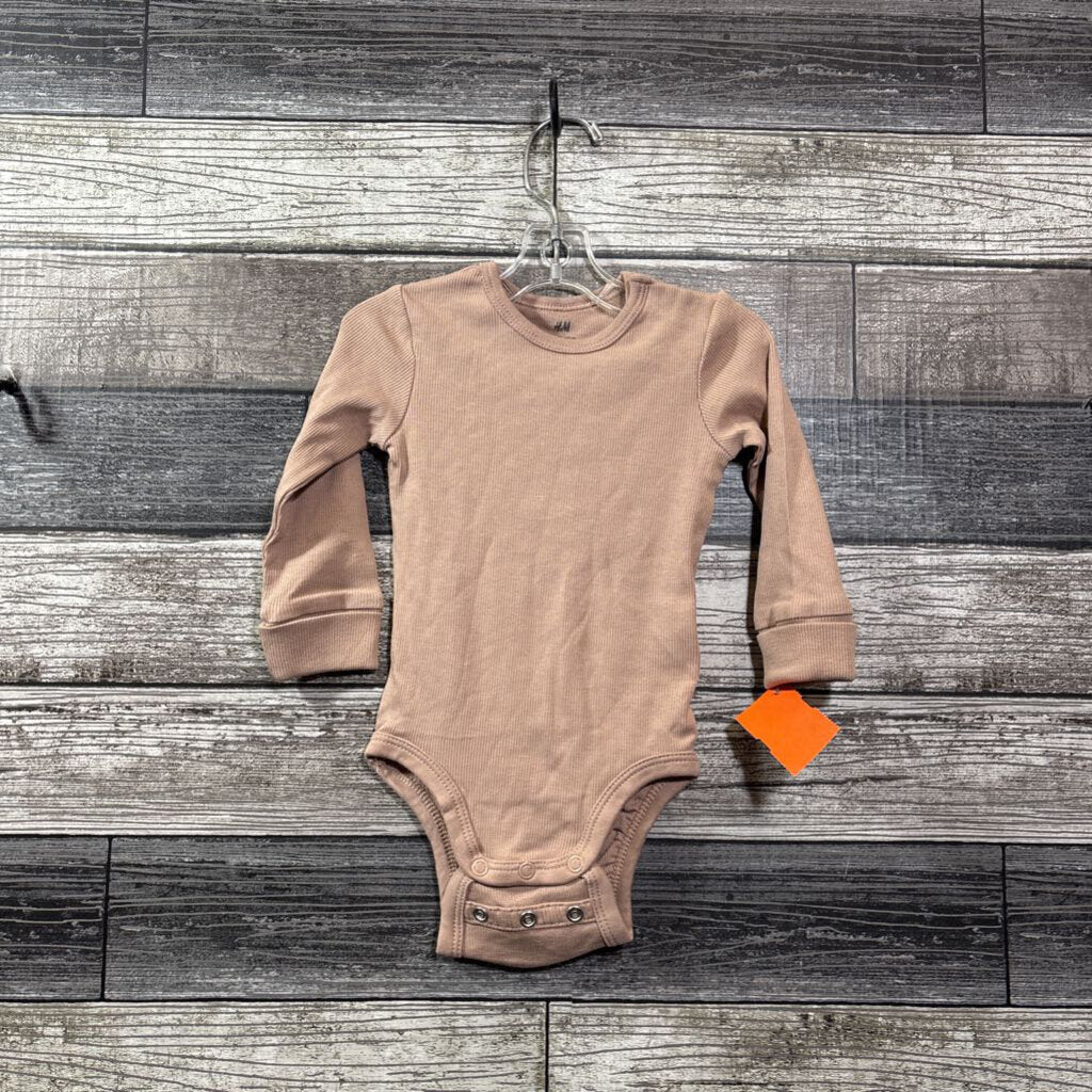 H&M ORGANIC LS RIBBED BODYSUIT 6-12 MO