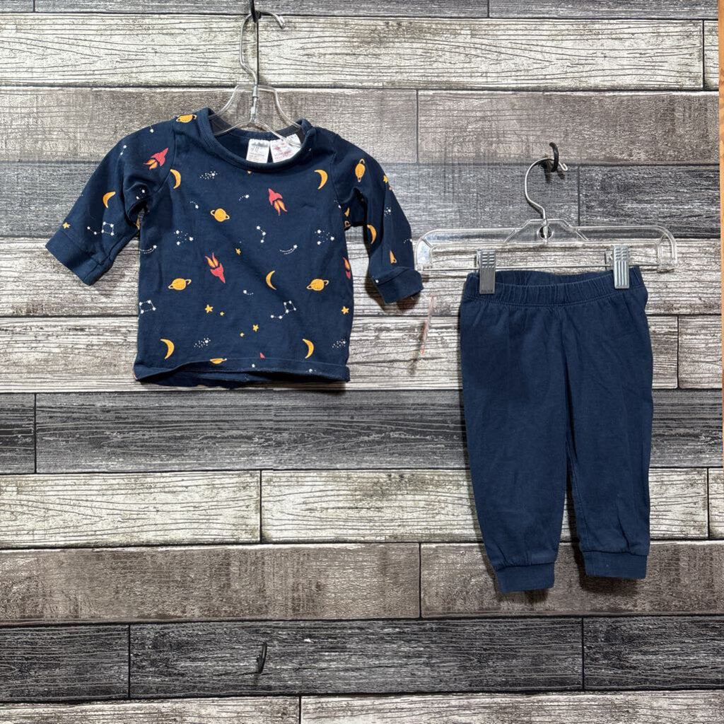 H&M ORGANIC COTTON 2PC LS SHIRT + PANTS 3-6 MO