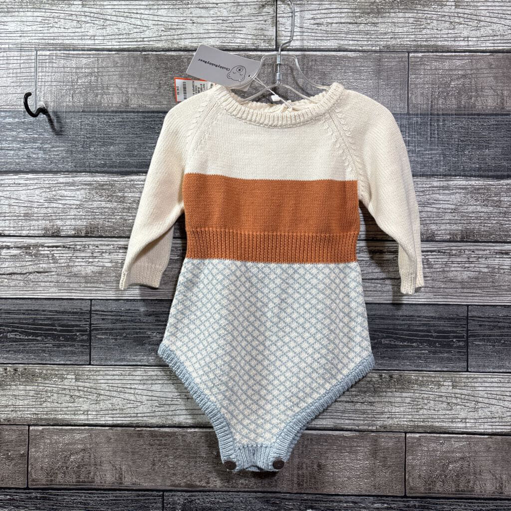 NWT CHUBBY BYBBY BEAR BUBBLE SWEATER ROMPER 6-12 MO