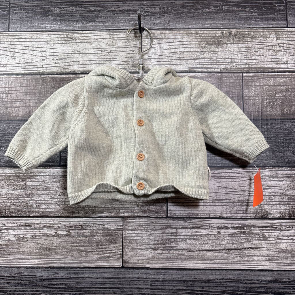 RABBIT + BEAR BUTTON UP SWEATER JACKET 0-3 MO