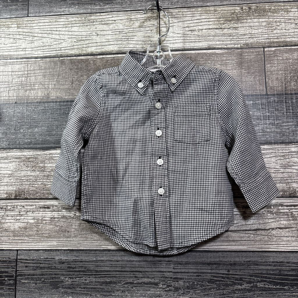 NWT JANIE & JACK LS COTTON BUTTON DOWN SHIRT 3-6 MO