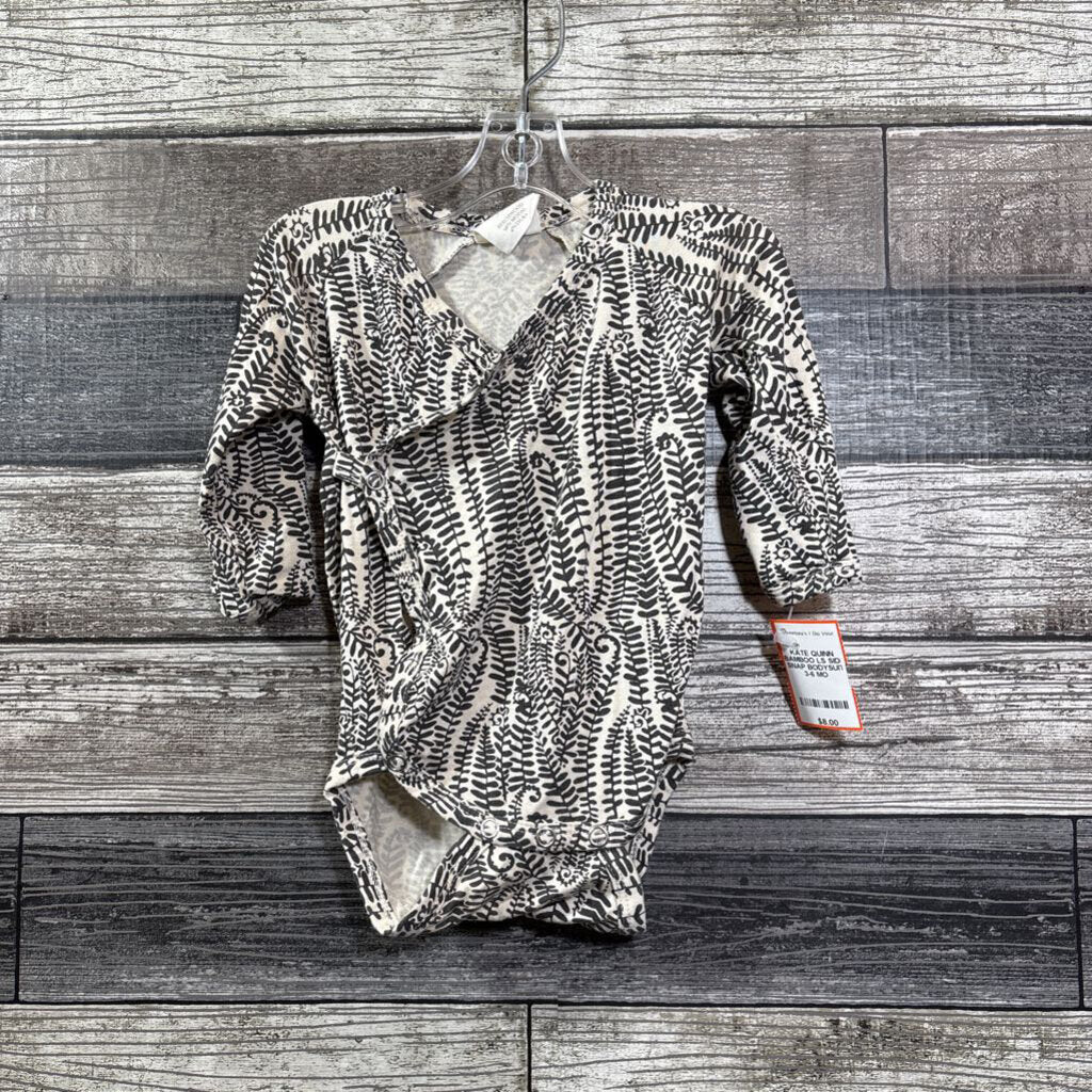KATE QUINN BAMBOO LS SIDE SNAP BODYSUIT 3-6 MO