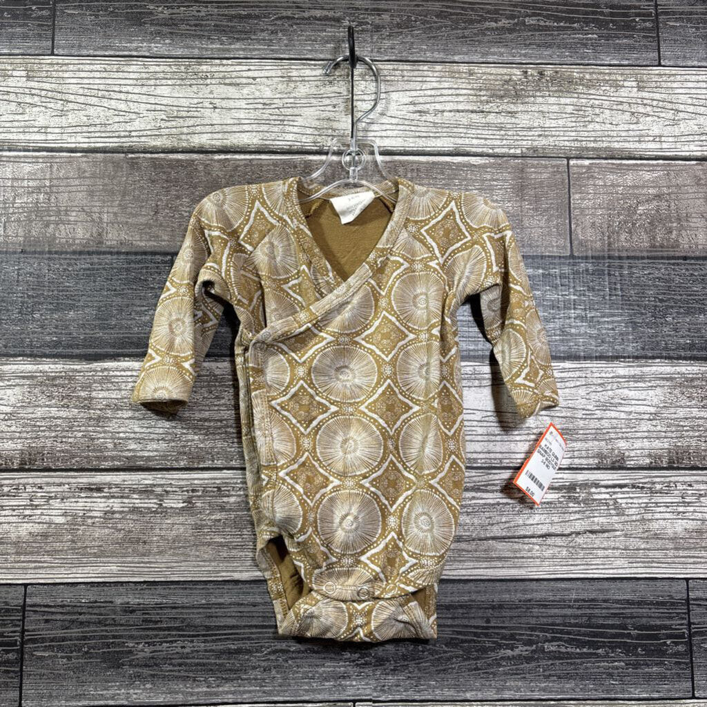 KATE QUINN BAMBOO LS SIDE SNAP BODYSUIT 3-6 MO