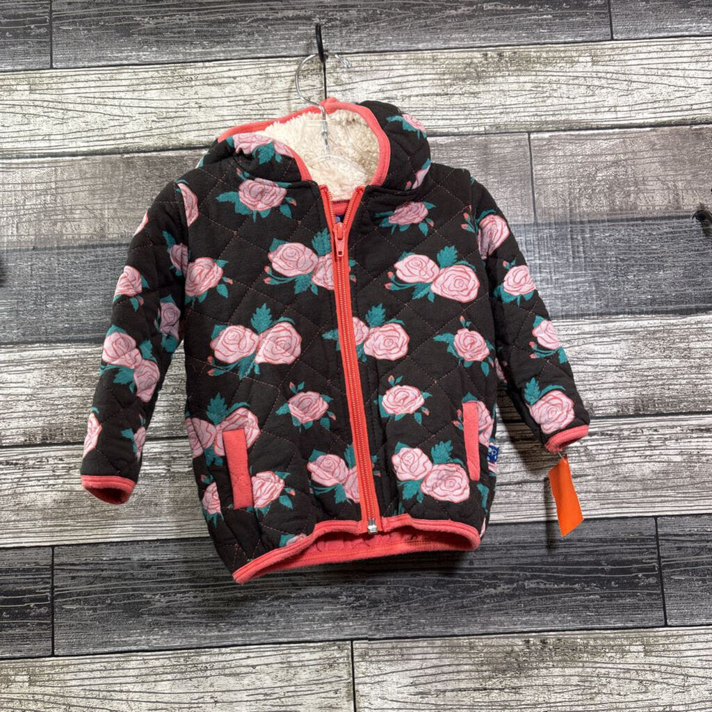 KICKEE PANTS BAMBOO HOODED FLORAL JACKET 6-12 MO