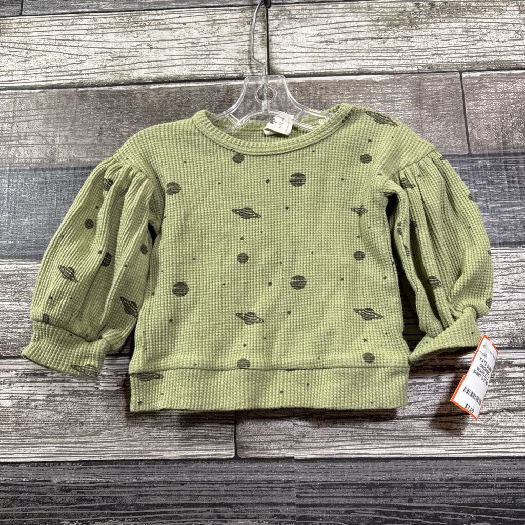 KATE QUINN ORGANIC WAFFLE LS SHIRT 6-12 MO