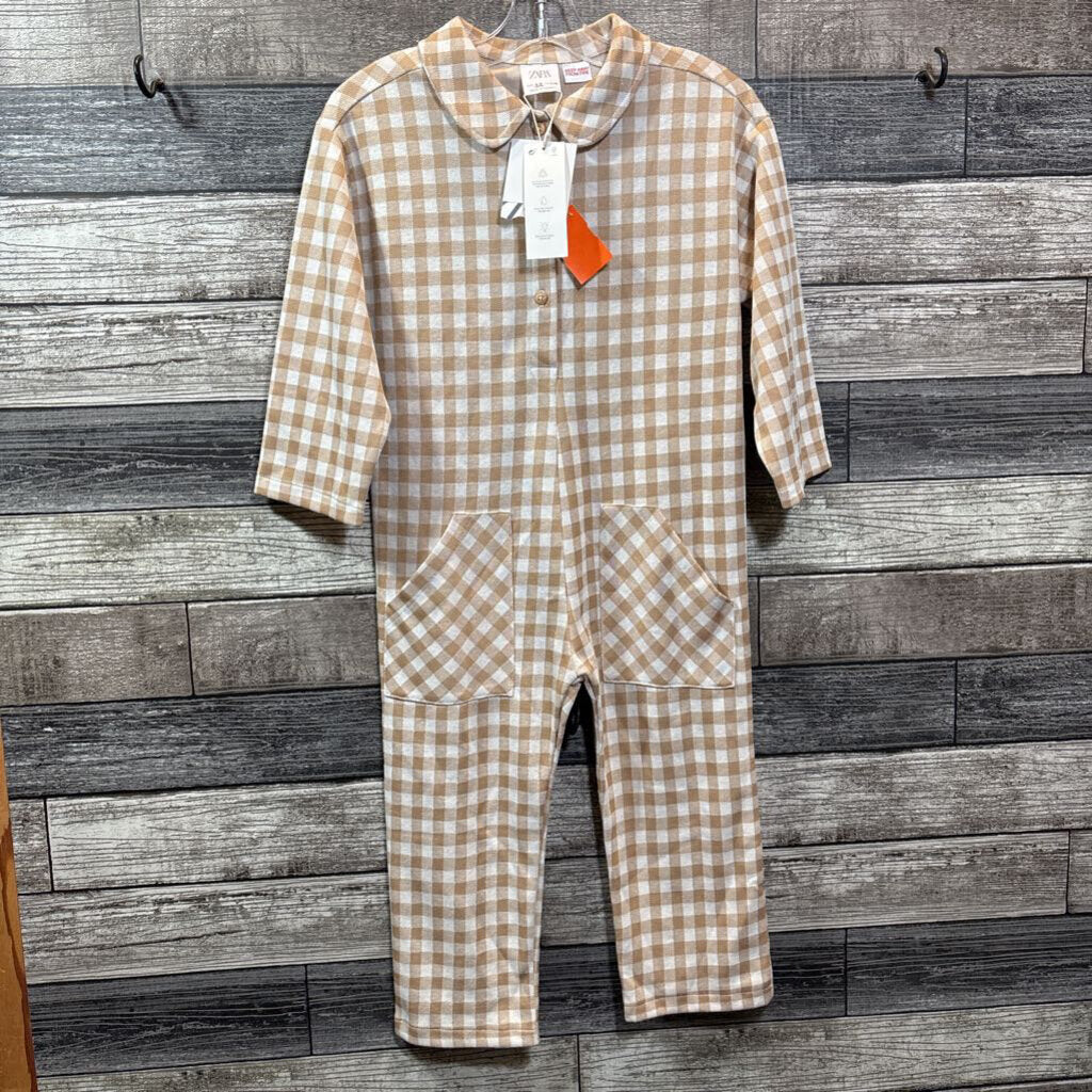 NWT ZARA CHECKERED KNIT JUMPSUIT 4/5