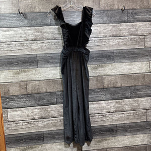NWT ZARA VELVET RUFFLE CUT OUT JUMPSUIT 4/5